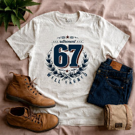 クラシックな67歳の退職Tシャツ – ビンテージバッジスタイル トライブレンドＴシャツ
