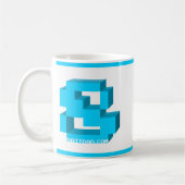 クラシックな8ビットマグ コーヒーマグカップ (左)
