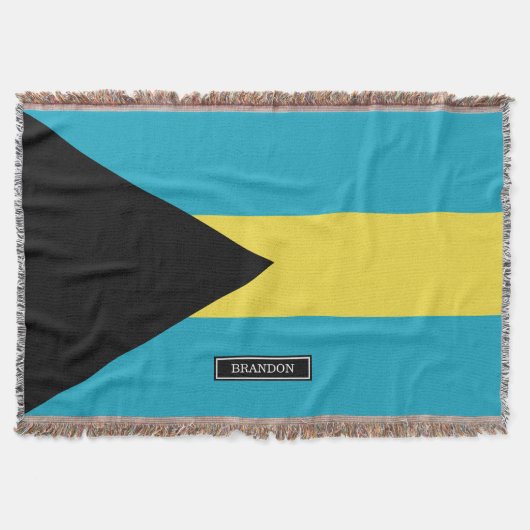 クラシックなBahamianの旗 スローブランケット (正面)