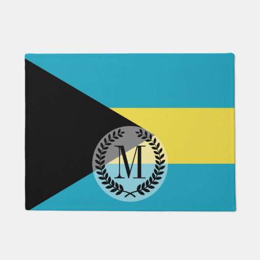 クラシックなBahamianの旗 ドアマット (正面)
