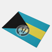 クラシックなBahamianの旗 ドアマット (アングル)