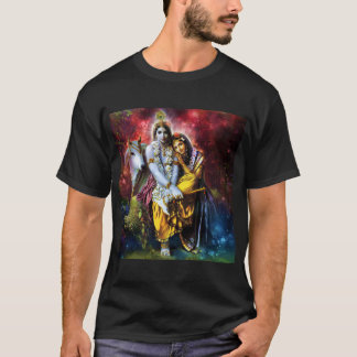 クラシックなRadha-Krsna神愛ॐ Tシャツ