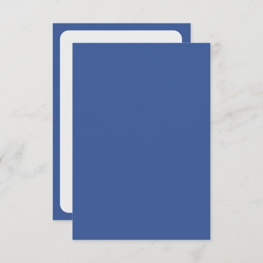 クラシックなRSVPカード(青と白) - カスタマイズ可能 出欠カード (正面/裏面)