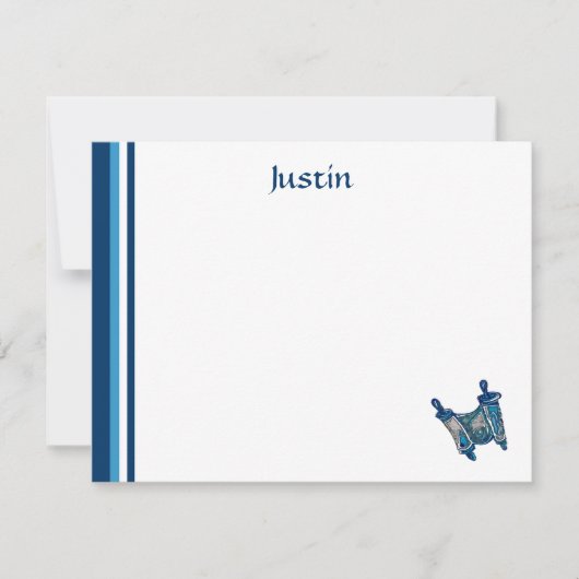 クラシックなTorahは平らなノート感謝していしています ノートカード (正面)