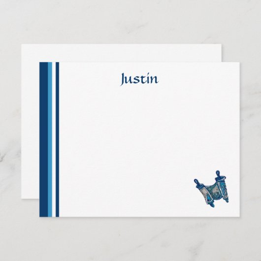 クラシックなTorahは平らなノート感謝していしています ノートカード (正面/裏面)