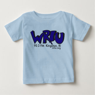 クラシックなWRIUのロゴのベビーのTシャツ(青い) ベビーTシャツ