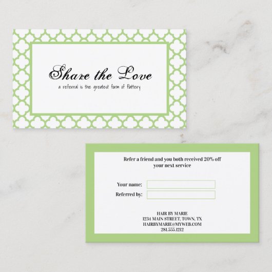 クラシックのホタテガイが友人を参照 紹介カード (正面/裏面)