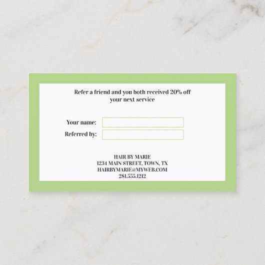 クラシックのホタテガイが友人を参照 紹介カード (裏面)