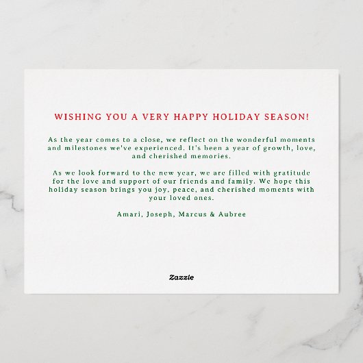 クラシックのホタテ名門私立校風のガイの写真フレーム 箔シーズンカード (裏面)