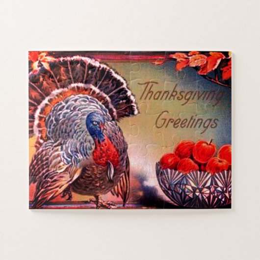 クラシックの七面鳥とリンゴのボウル ジグソーパズル (横)