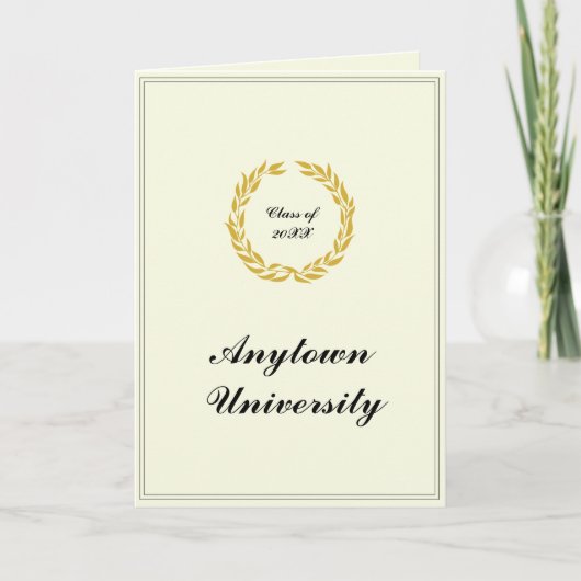 クラシックの卒業発表5 x 7 招待状 (正面)