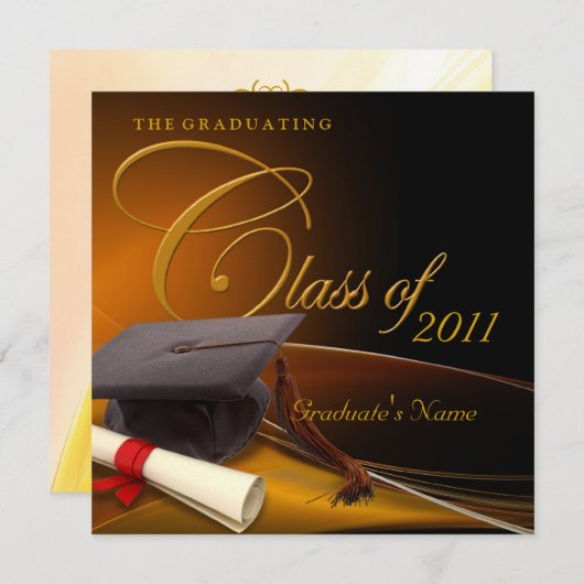 クラシックの卒業 招待状 (正面/裏面)