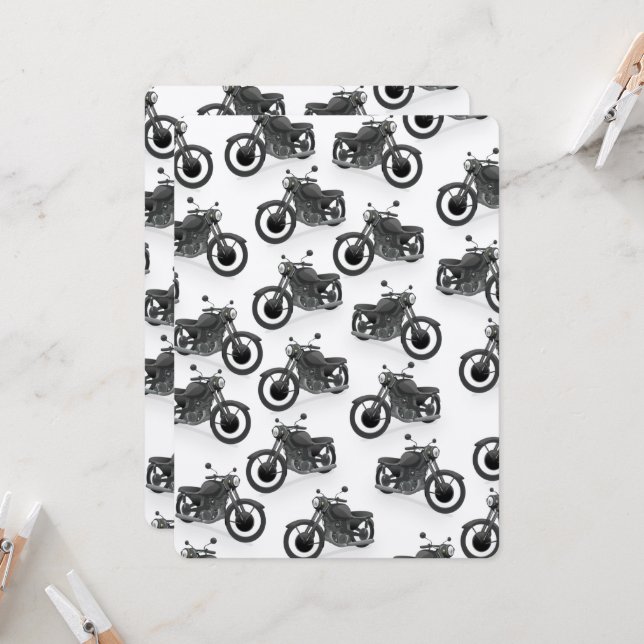 クラシックの古いバイクのパターン (正面/裏面インサイチュ)