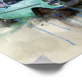 クラシックの古淡い色のいブルーカーのポスター ポスター (角)