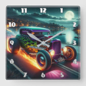 クラシックの夜クルージング 改造 スクエア壁時計 (正面)