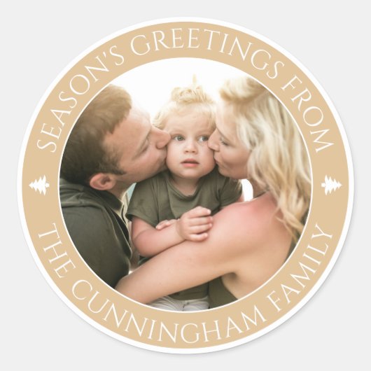 クラシックの挨拶 |フォトカスタムー ラウンドシール (正面)