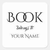 クラシックの本は名前のスクエアのステッカーに スクエアシール (正面)