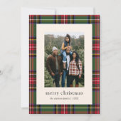 クラシックの格子模様4枚の写真クリスマス シーズンカード (正面)
