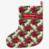 クラシックの水の色クリスマスストッキングパーソナライズされた ラージクリスマスストッキング (裏面)