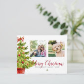 クラシックの水の色クリスマスツリー2の写真 シーズンポストカード (スタンド正面)