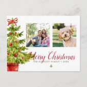 クラシックの水の色クリスマスツリー2の写真 シーズンポストカード (正面)