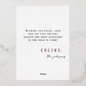 クラシックの水の色ムースメリークリスマス 箔シーズンカード (裏面)