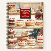 クラシックの水彩クリスマスレシピ主催者 ノートブック (正面)