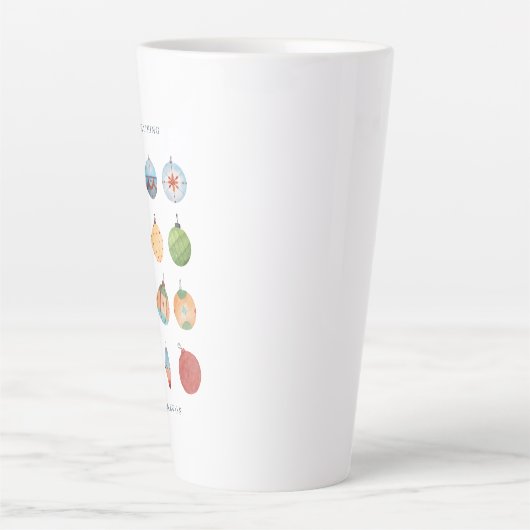 クラシックの水彩ハイゲクリスマスオーナメント カフェラテマグ (正面)