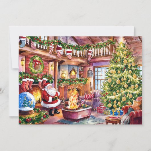 クラシックの水色クリスマスカード#6 シーズンカード (正面)