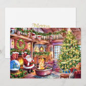 クラシックの水色クリスマスカード#6 シーズンカード (正面/裏面)