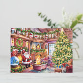 クラシックの水色クリスマスカード#6 シーズンカード (スタンド正面)
