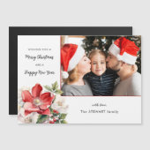 クラシックの水色クリスマスフローラ写真 (正面/裏面)