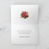 クラシックの水色クリスマスフローラ写真 シーズンカード (内部)