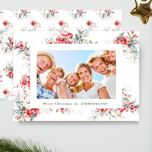 クラシックの水色クリスマス植物体 シーズンカード