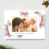 クラシックの水色クリスマス植物体 シーズンカード