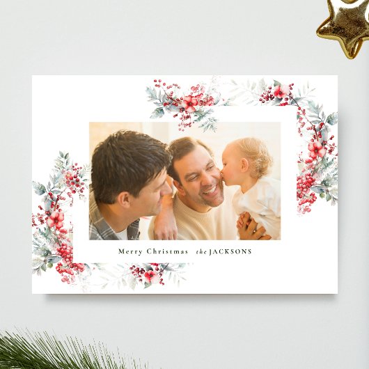 クラシックの水色クリスマス植物体 シーズンカード