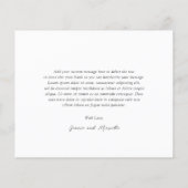 クラシックの無結婚時予算サンキューカード (裏面)