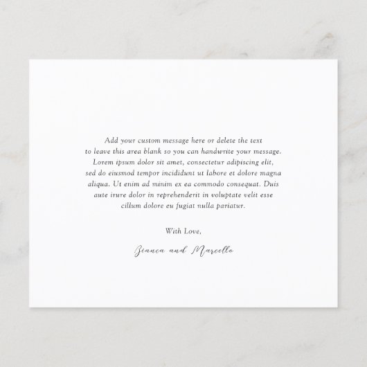 クラシックの無結婚時予算サンキューカード (裏面)