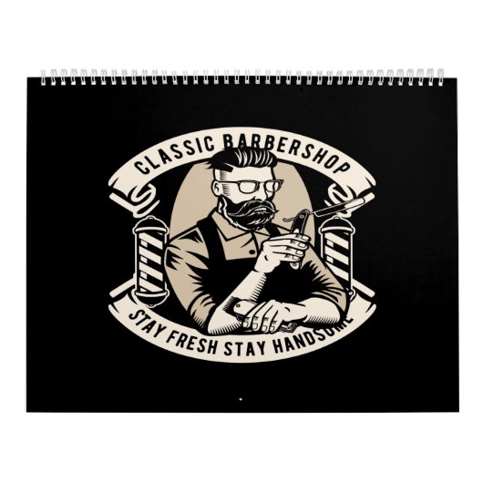 クラシックの理髪店は新たにハンサムなままでいる カレンダー (カバー)