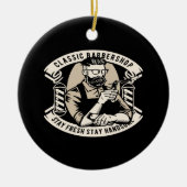 クラシックの理髪店は新たにハンサムなままでいる セラミックオーナメント (正面)