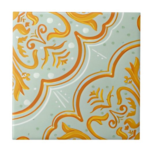 クラシックの白と金ゴールドの壁タイル タイル (正面)