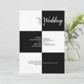 クラシックの白と黒のタイル 招待状 (スタンド正面)