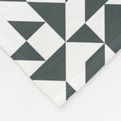 クラシックの白黒のキルトブロックパターン フリースブランケット (角)