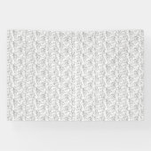 クラシックの白黒の花の模様、イラストラ 横断幕 (横)