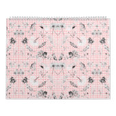 クラシックの白黒フローラ壁紙の機能 カレンダー (カバー)