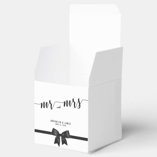 クラシックの白黒結婚式の引き出物ボックス フェイバーボックス (オープン)