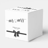 クラシックの白黒結婚式の引き出物ボックス フェイバーボックス (裏面サイド)