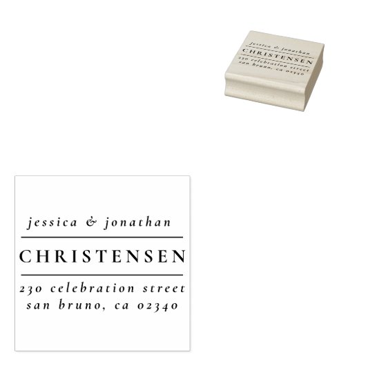 クラシックの結婚名前差出人住所 ラバースタンプ (押印)