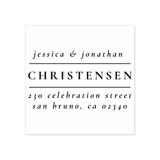 クラシックの結婚名前差出人住所 ラバースタンプ (インプリント)