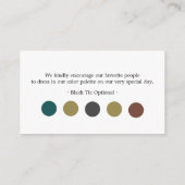 クラシックの結婚服装ゲストドレスコード エンクロージャーカード (裏面)